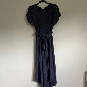 Heather blue jersey wrap dress